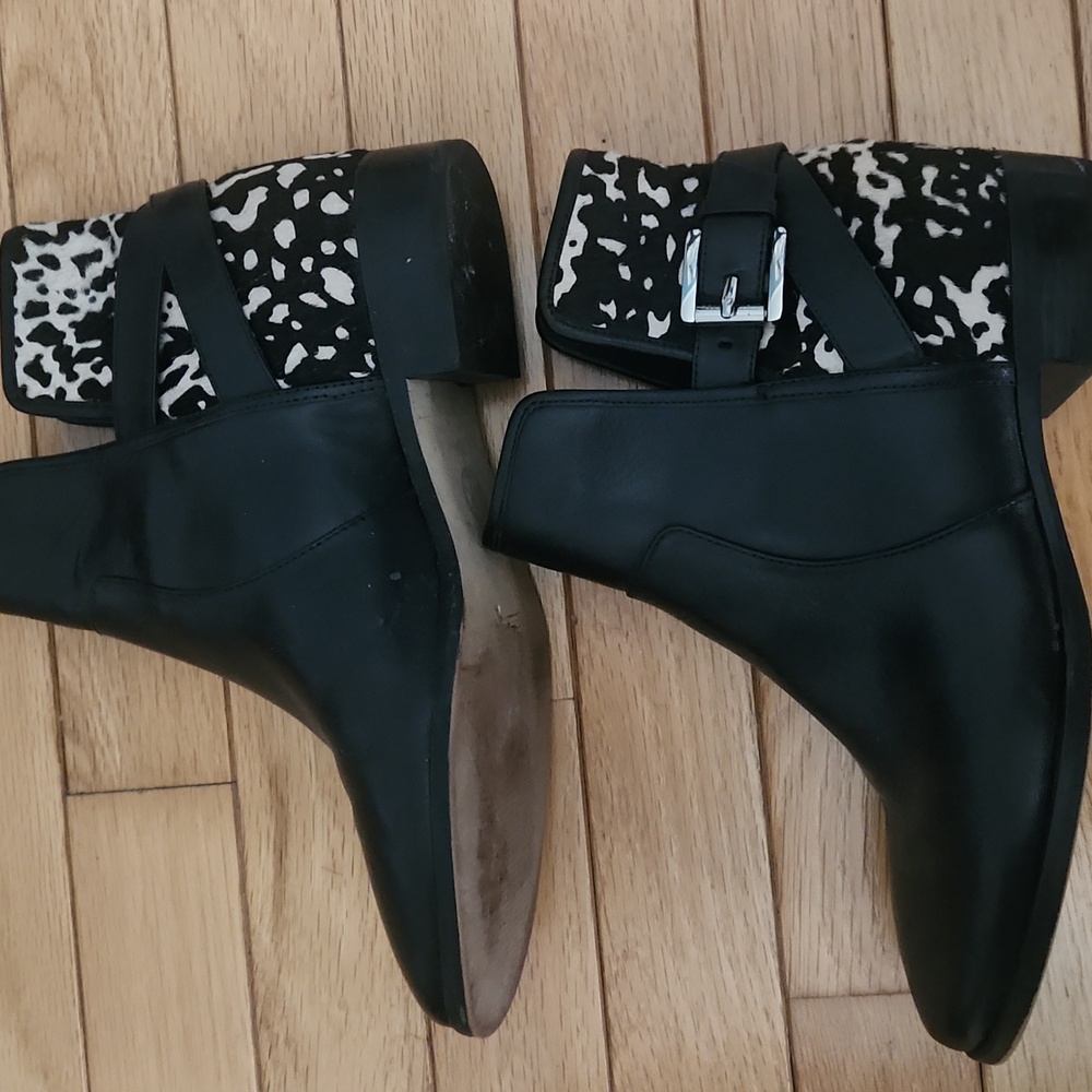 Michael Kors Black and White Patterned Ankle Boots